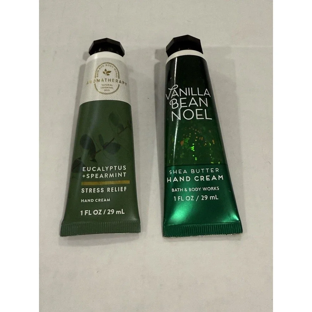 2 Bath & Body Works ~VANILLA BEAN NOEL, Aromatherapy EUCALYPTUS SPEARMINT 1 FLOZ